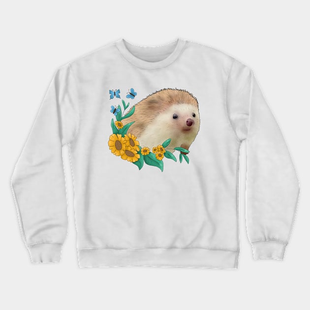 Igel mit Blüten Crewneck Sweatshirt by Blumchen